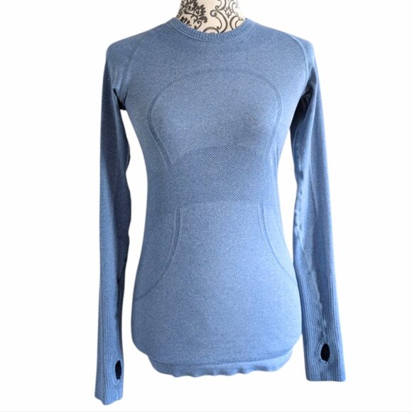 Lululemon Run: Swiftly Tech Long Sleeve Limitless Blue Rel: 1/13 Women's size 4 - Picture 2 of 16